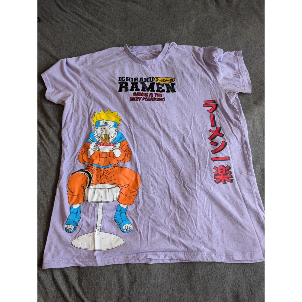 Naruto Shippuden Ichiraku Ramen Graphic T-Shirt Purple Anime Mens XL Large